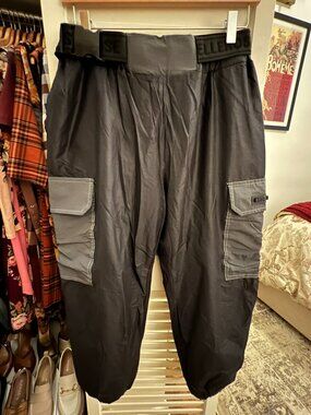Unique Black Parachute Pants